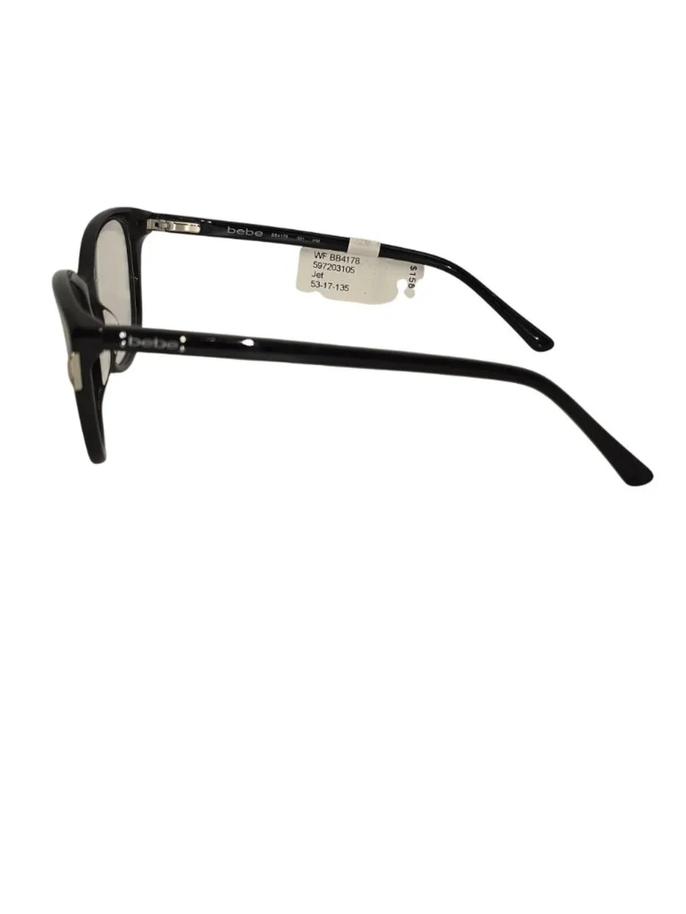 Bebe Womens Black Cat-Eye Eyeglass Frames BB4178 Jet 53-17-135